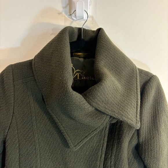 MACKAGE Sx XS Coat Oversized Military Vibes Rounded Hem Wool Blend Lined Leather - Picture 2 of 15